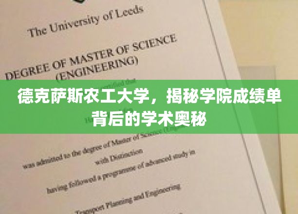 德克萨斯农工大学，揭秘学院成绩单背后的学术奥秘