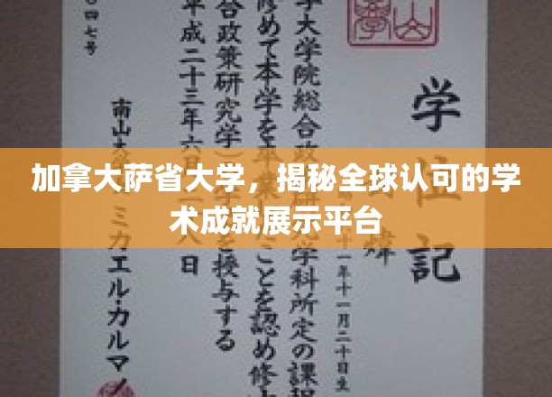加拿大萨省大学，展示全球认可的学术成就平台