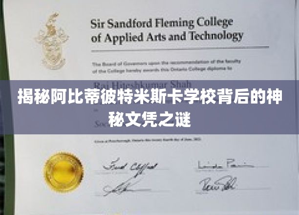 阿比蒂彼特米斯卡学校文凭，探寻背后的非凡奥秘