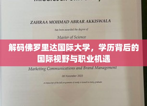 探索佛罗里达国际大学，开启全球视野与职业新篇章