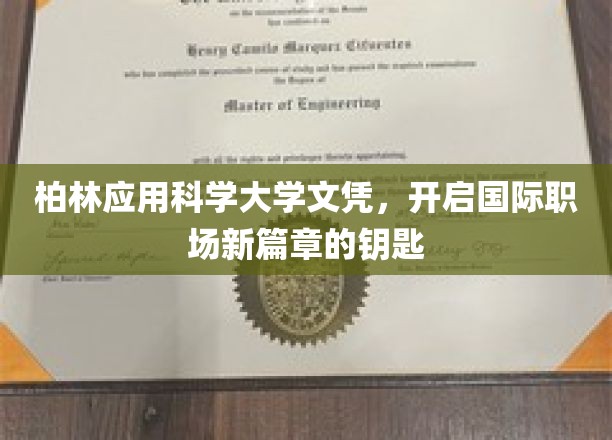 柏林应用科学大学证书，解锁国际职场新世界的大门
