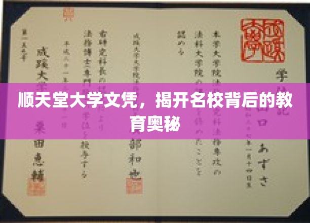 名校光环下的秘密，顺天堂大学文凭解码教育精髓