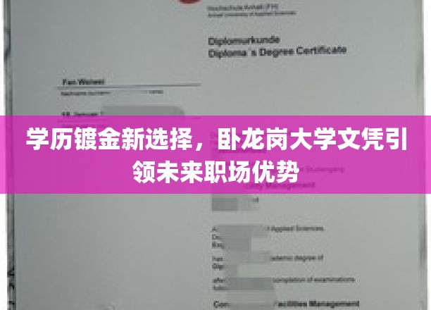 学历升级新潮流，卧龙岗大学文凭，塑造未来职场精英形象