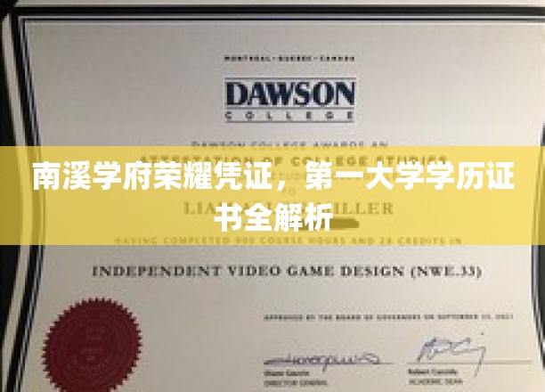 解码南溪学府，揭秘第一大学学历证书的荣耀之谜