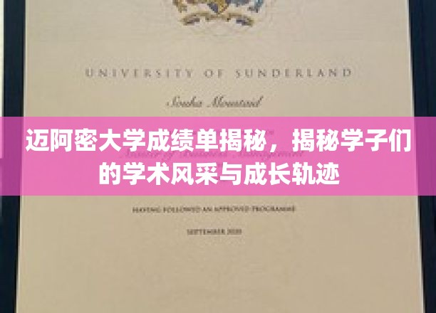 迈阿密大学成绩单揭秘，揭秘学子们的学术风采与成长轨迹