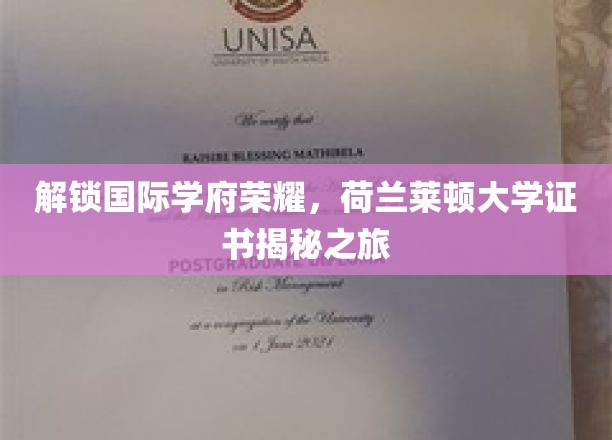 解锁国际学府荣耀，荷兰莱顿大学证书揭秘之旅