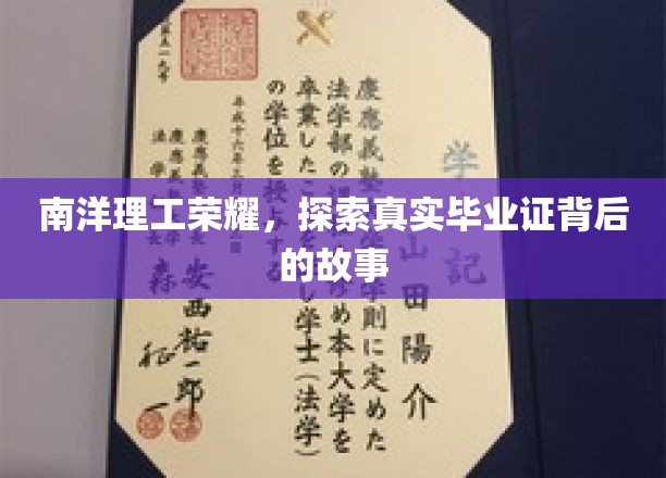 南洋理工之光，揭秘毕业证背后的传奇历程