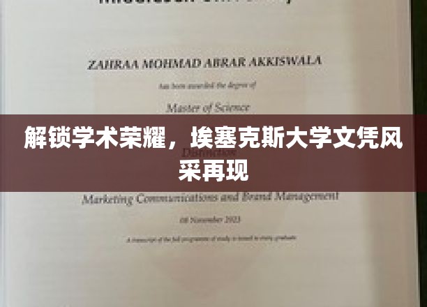 解锁学术荣耀，埃塞克斯大学文凭风采再现