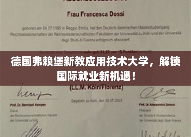 弗赖堡新教应用科技大学，开启全球职场新篇章！