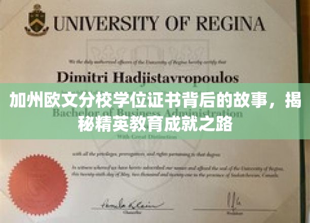 加州欧文分校学位证书背后的故事，探寻精英教育成就之路