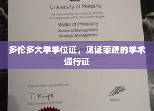 多伦多荣耀见证，学位证书，成就非凡学术旅程的里程碑