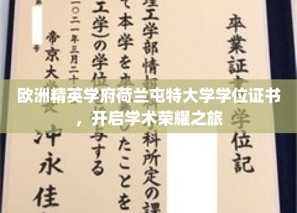 荷兰屯特大学学位证书闪耀，成就非凡学术辉煌之路