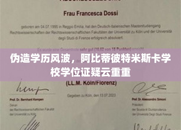 阿比蒂彼特米斯卡学校学位证疑云，伪造学历风波真相如何？