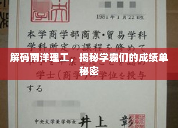 解码南洋理工，揭秘学霸们的成绩单秘密