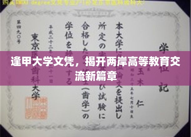 逢甲文凭两岸共融，共绘高等教育交流新蓝图