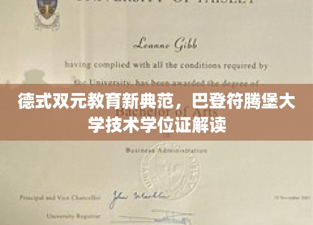 巴登符腾堡大学技术学位揭秘，德式双元教育模式创新解析