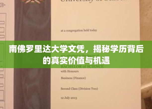 南佛罗里达大学文凭，揭秘学历背后的真实价值与机遇