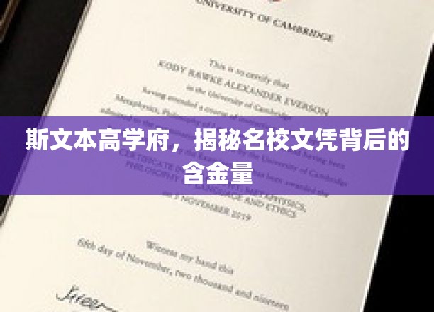 斯文本高学府，揭秘名校文凭背后的含金量