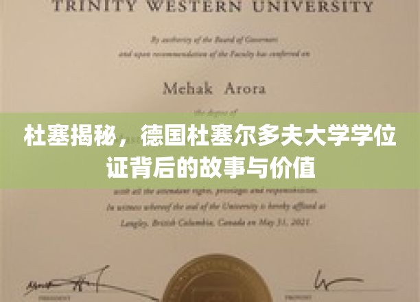 德国杜塞尔多夫大学学位证，探寻背后的传奇与珍贵价值