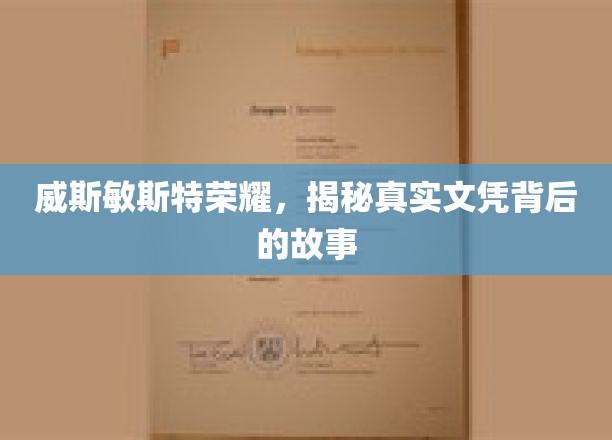 威斯敏斯特荣耀，揭秘真实文凭背后的故事