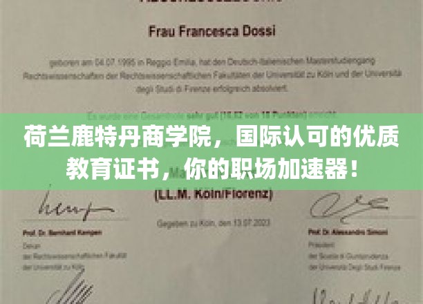 解锁职场加速密码，荷兰鹿特丹商学院，国际认证教育证书助你飞跃未来！