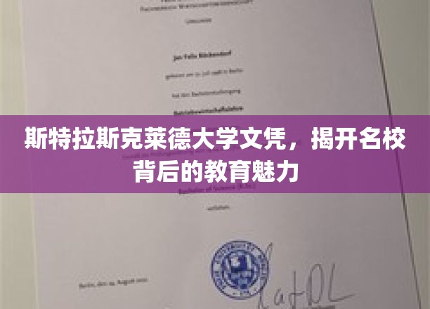 名校魅力揭秘，斯特拉斯克莱德大学文凭背后的教育风采