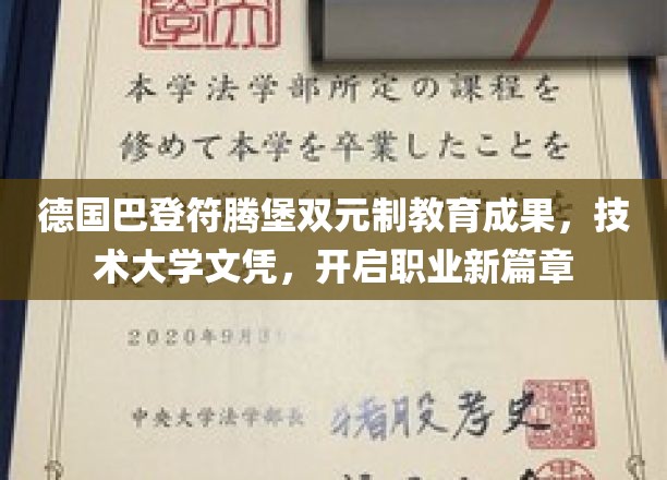 巴登符腾堡双元制教育魅力，技术大学文凭助力职业生涯飞跃