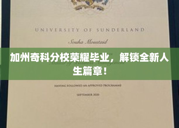 加州奇科分校学子绽放荣耀，启航人生新篇章！