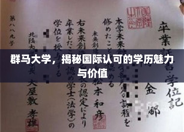 群马大学：探索国际认可的学历魅力与价值