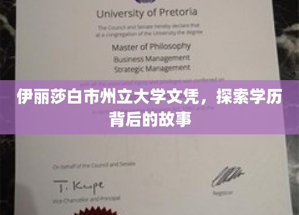 揭开伊丽莎白市州立大学文凭背后的传奇历程