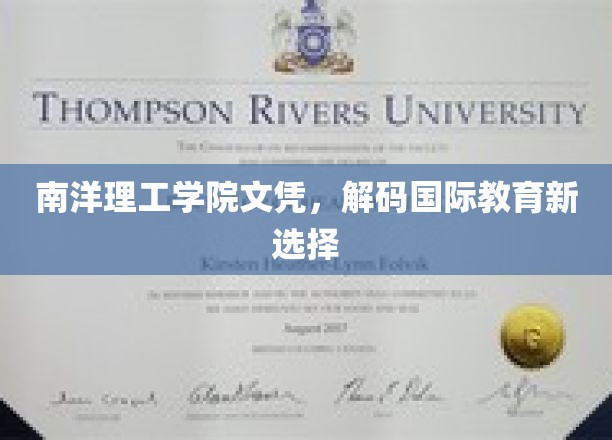 南洋理工学院文凭，开启国际教育新篇章