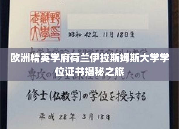 探寻荷兰伊拉斯姆斯大学学位证书背后的精英教育奥秘