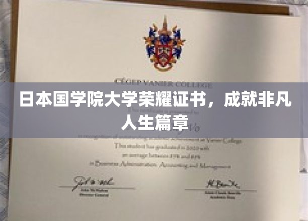 日本国学院大学荣耀证书，成就非凡人生篇章