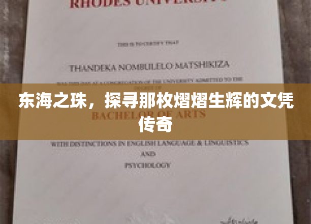 神秘文凭，东海奇珠背后的辉煌传奇揭秘