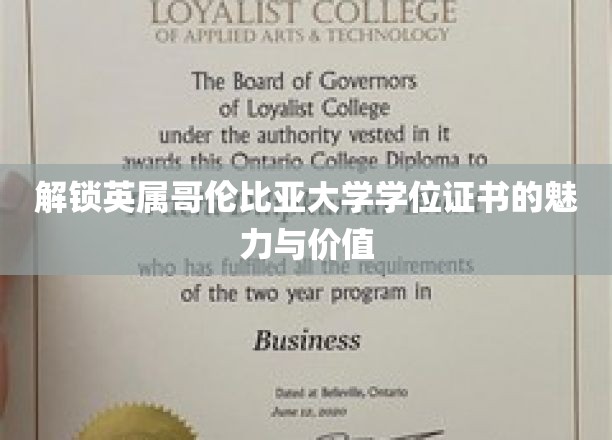 探寻英属哥伦比亚大学学位证书的非凡魅力与职场价值