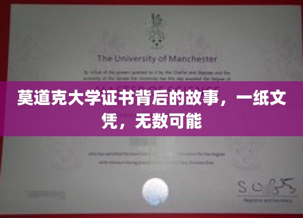 揭开莫道克大学文凭背后的传奇，解锁无限人生可能