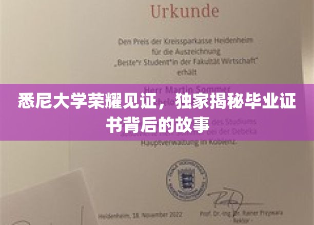 悉尼大学证书之谜，一纸证书背后的荣耀与传承