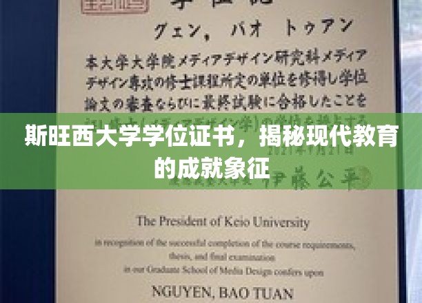 斯旺西大学学位证书，揭秘现代教育的成就象征