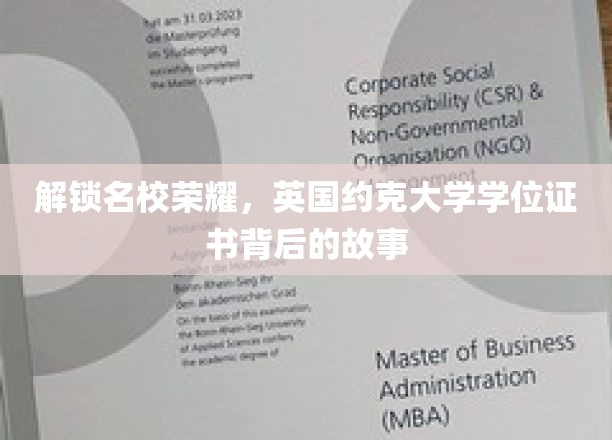解锁名校荣耀，英国约克大学学位证书背后的故事