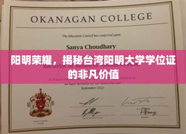 解码台湾阳明大学学位证的独特魅力与珍贵意义