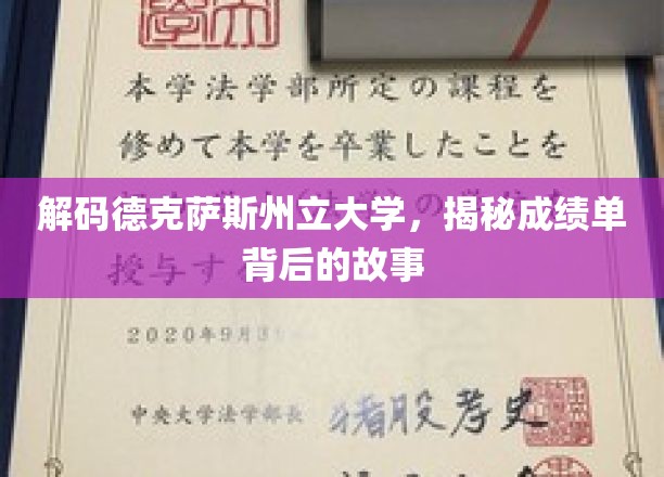 揭开德克萨斯州立大学成绩单的神秘面纱