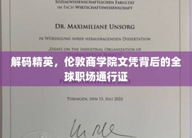 解码精英，伦敦商学院文凭背后的全球职场通行证