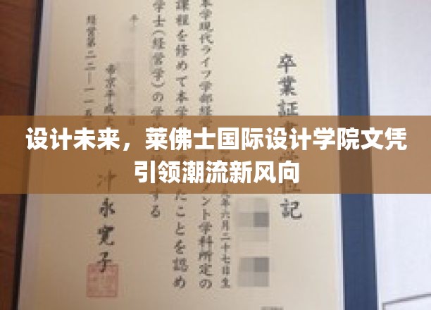 未来设计风向标，莱佛士国际设计学院文凭打造潮流新篇章