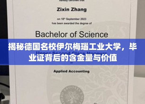 解码德国精英学府伊尔梅瑙工业大学，毕业证背后的非凡价值与潜力