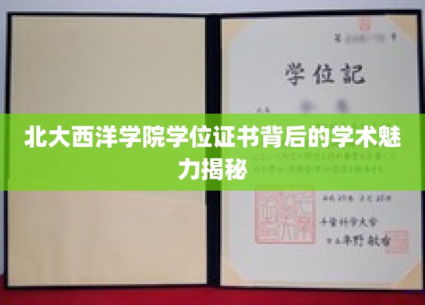解码北大西洋学院学位证书，探寻其背后的学术奥秘与荣耀