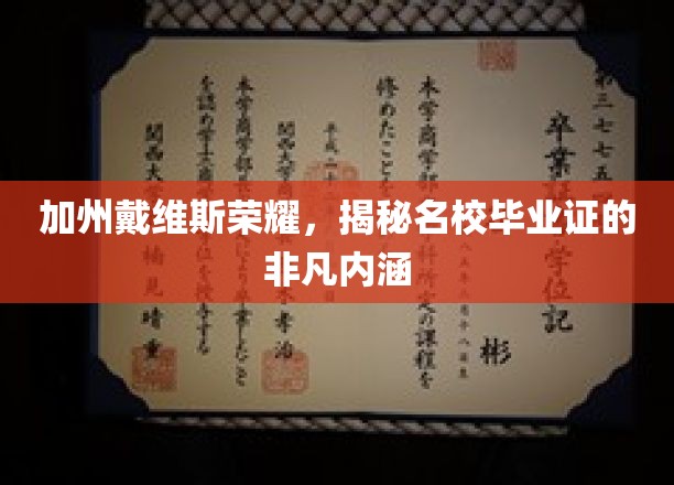 加州戴维斯之光，一探名校毕业证的深层魅力