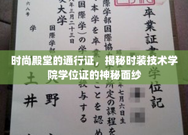 时尚界金钥匙，揭开时装技术学院学位证的璀璨光环