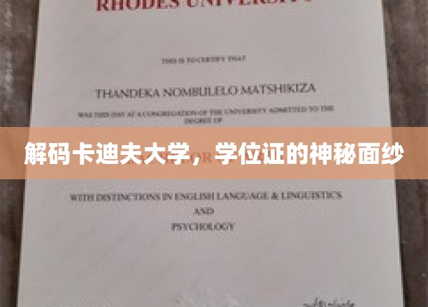 揭开卡迪夫大学学位证书的神秘面纱，探索学术荣耀背后的故事