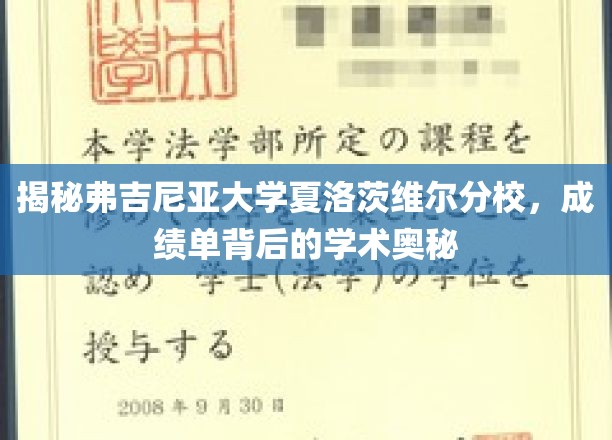 揭开弗吉尼亚大学夏洛茨维尔分校的神秘面纱，探寻成绩单背后的学术秘密