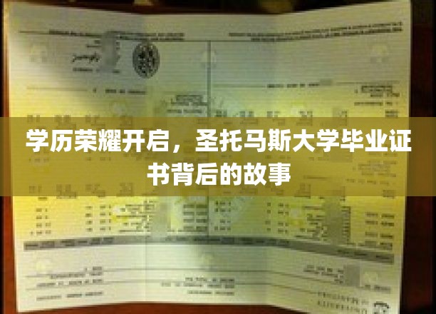 解码圣托玛斯荣耀，毕业证书背后的传奇篇章